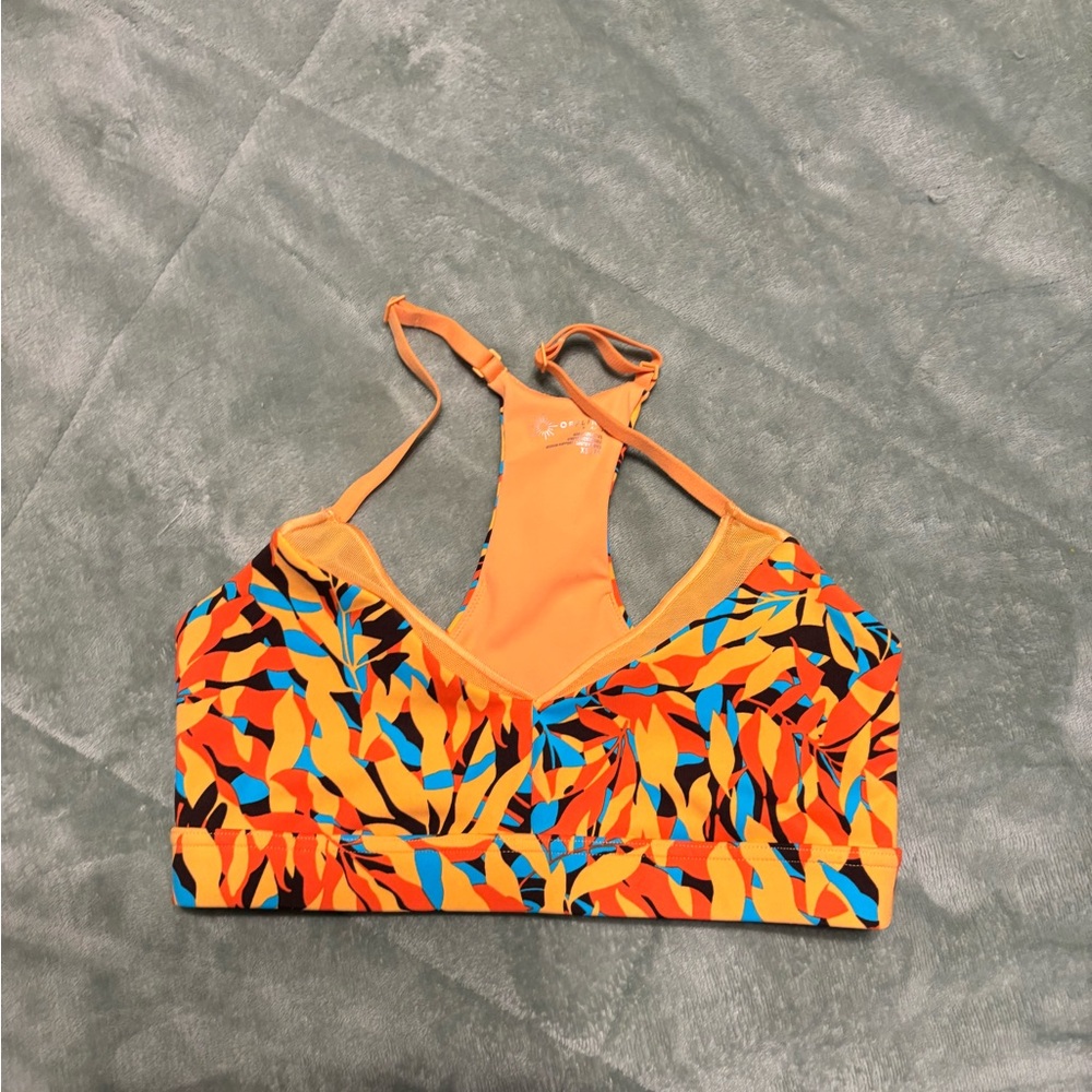 Vibrant Orange and Blue Women's Bikini Top #4